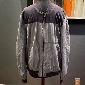 Marc Anthony navy zip front ribbed collar/cuffs lined jacket. Large.